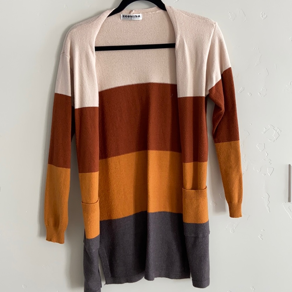 Color block cardigan